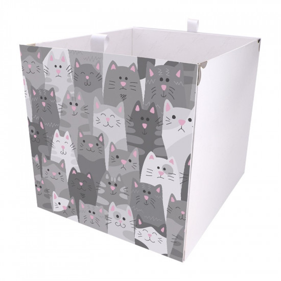 Kallax Box Graue Katzen Illustration  Kallax Box Graue Katzen Illustration